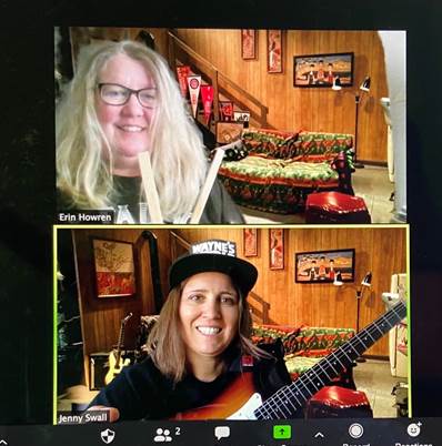 VanGorder Staff in Wayne's World Costumes during Staff Meeting 
